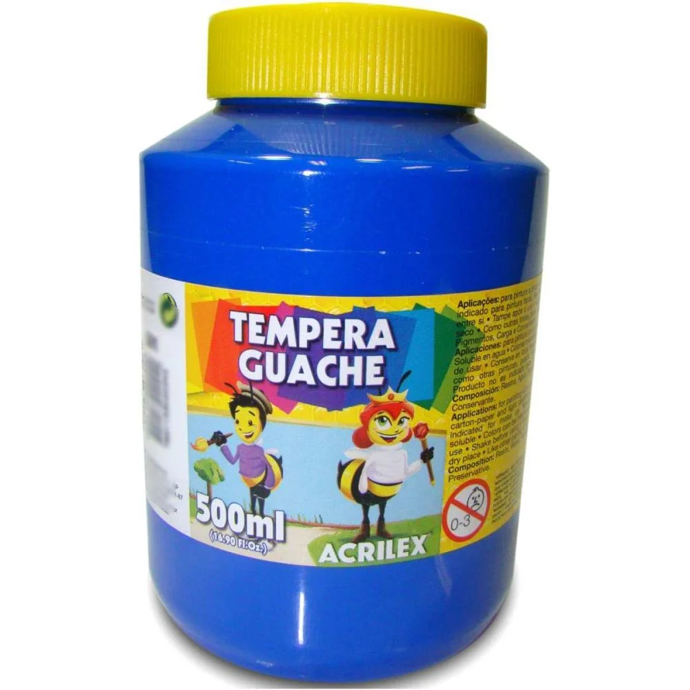 TINTA GUACHE 500ML AZUL ACRILEX (CX.C/06) - imagem 3