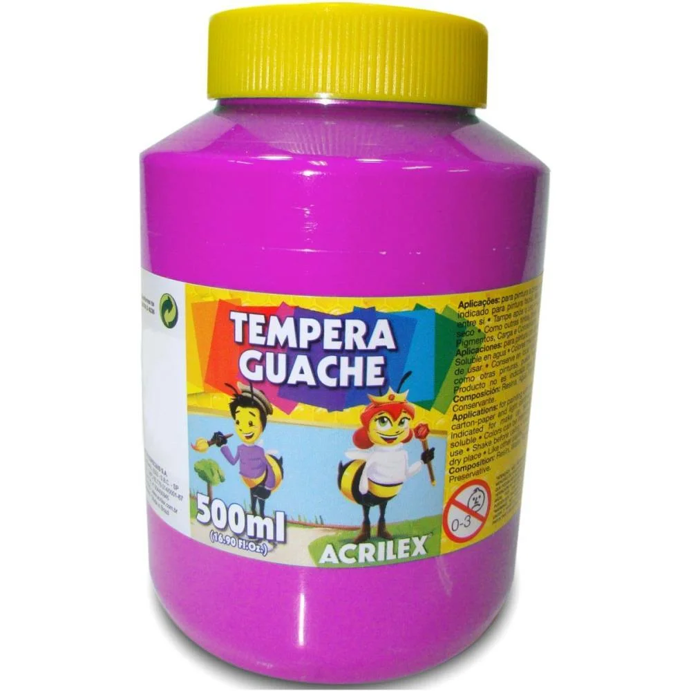 TINTA GUACHE 500ML MAGENTA ACRILEX (CX.C/06) - imagem 2