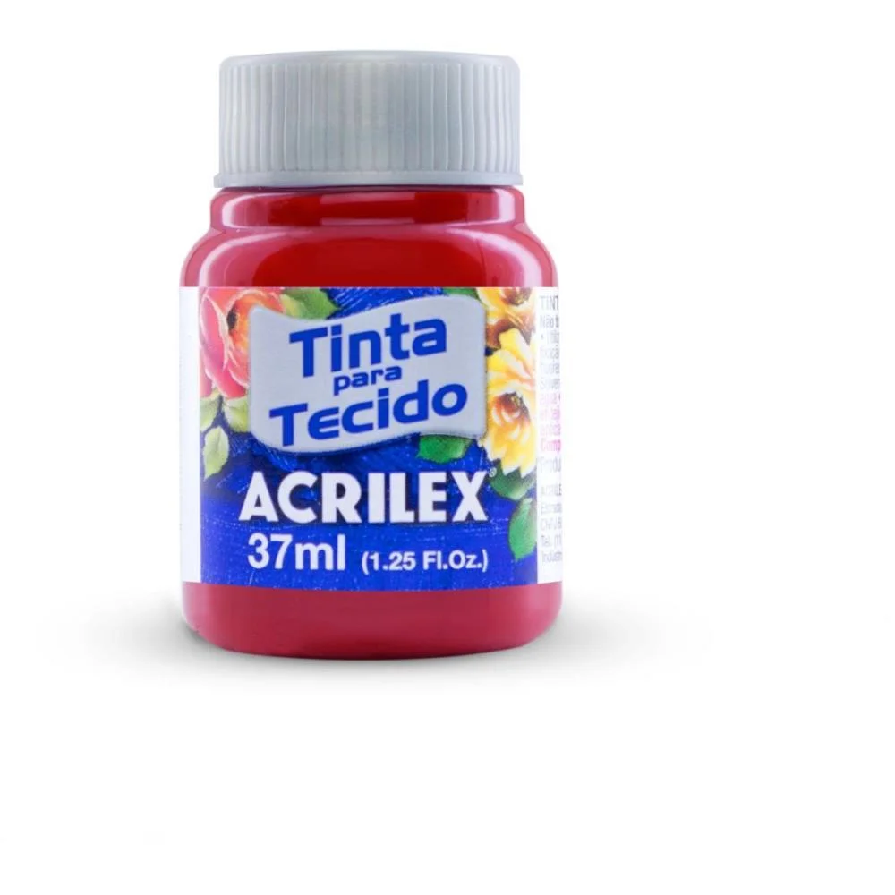 TINTA PARA TECIDO FOSCA 37ML VERMELHO ESCARLATE ACRILEX (DUZIA) - imagem 3