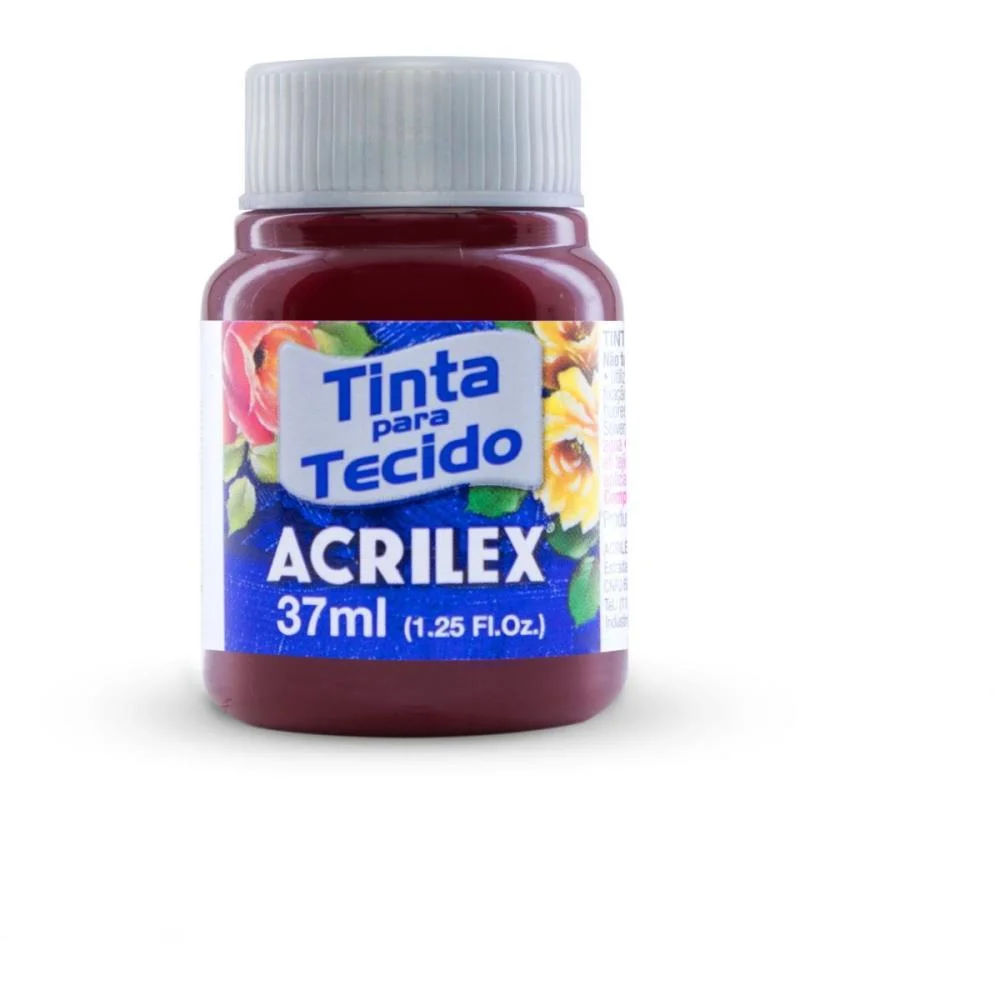 TINTA PARA TECIDO FOSCA 37ML VINHO ACRILEX (DUZIA) - imagem 2