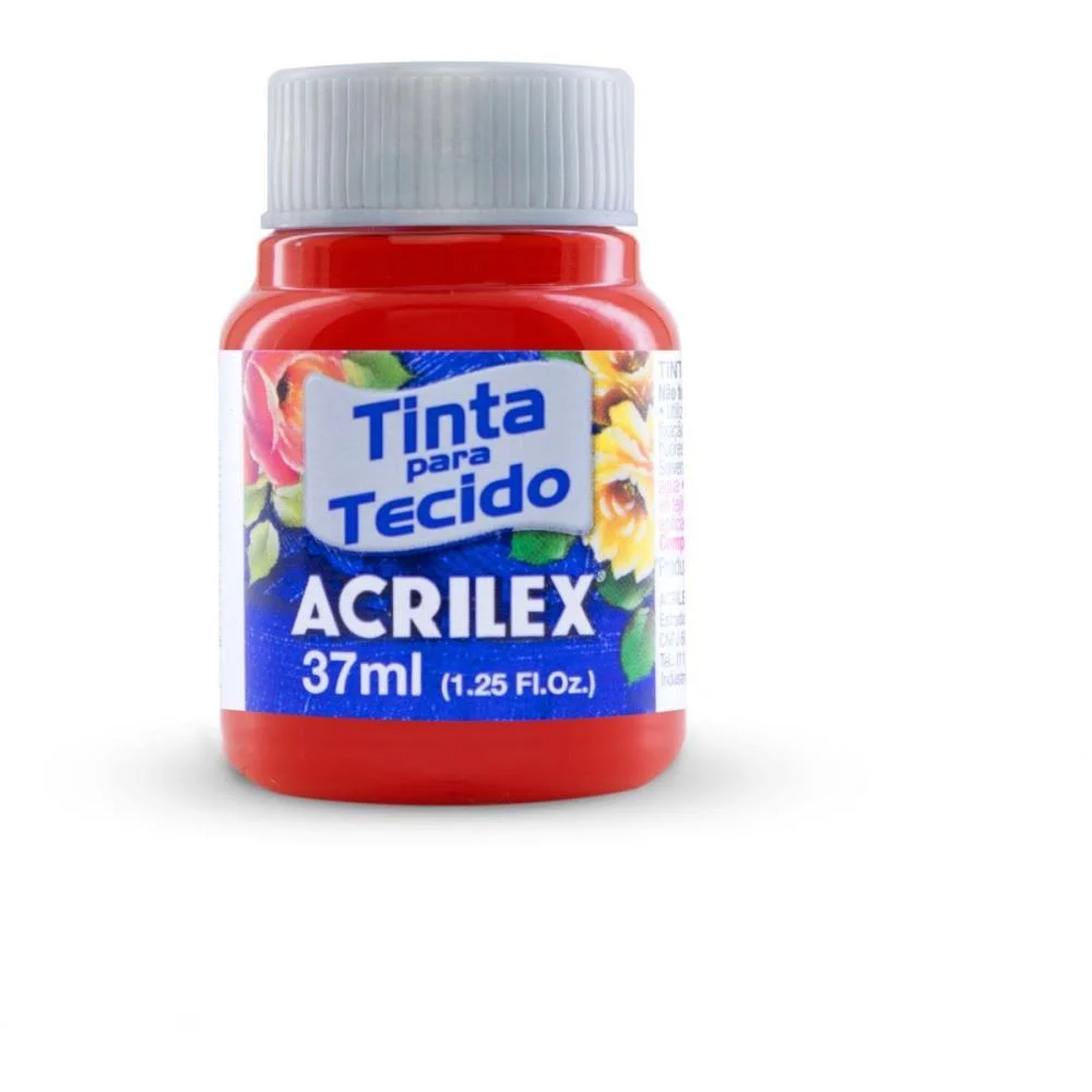 TINTA PARA TECIDO FOSCA 37ML VERMELHO TOMATE ACRILEX (DUZIA) - imagem 2
