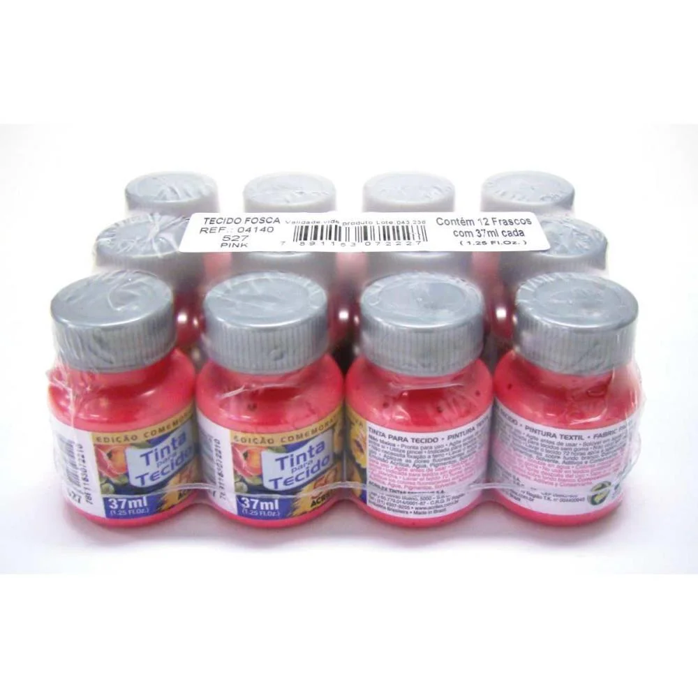 TINTA PARA TECIDO FOSCA 37ML PINK ACRILEX (DUZIA) - imagem 4