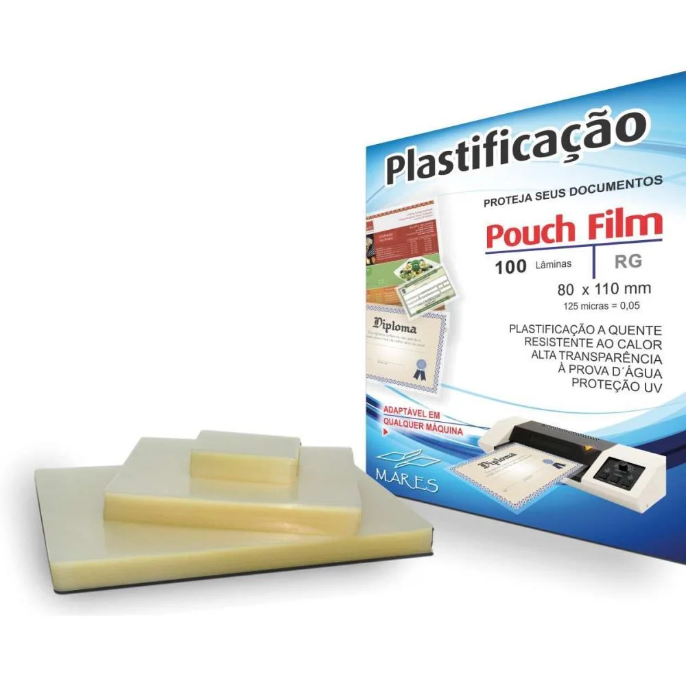 PLASTICO PARA PLASTIFICACAO POUCH FILM R.G. 80X110 (0,05) MARES (CONJ/100) - imagem 4