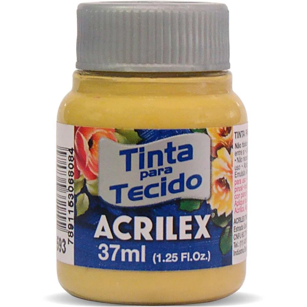 TINTA PARA TECIDO FOSCA 37ML OCRE OURO ACRILEX (DUZIA) - imagem 2