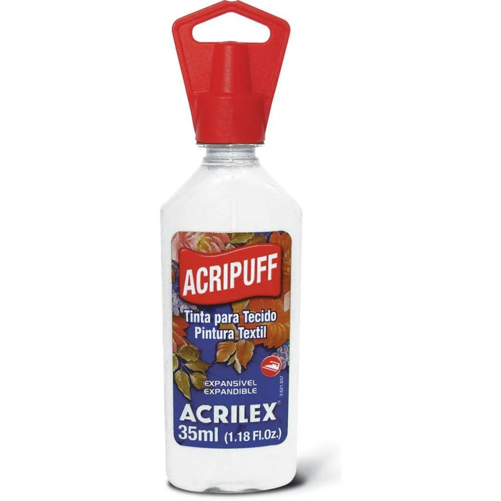 TINTA PARA TECIDO ACRIPUFF 35ML BRANCO ACRILEX (PCT.C/06) - imagem 2
