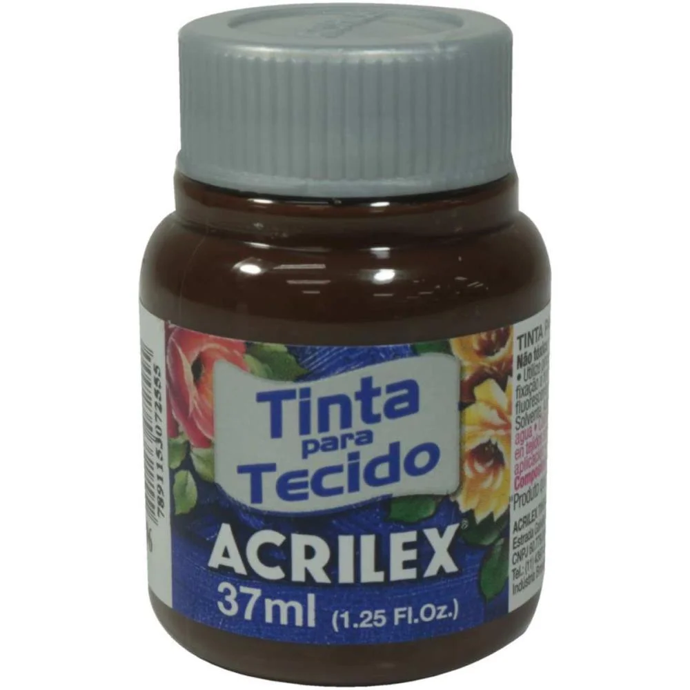 TINTA PARA TECIDO FOSCA 37ML MARROM CAFE ACRILEX (DUZIA) - imagem 2