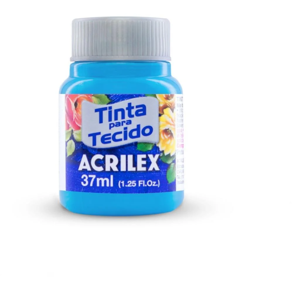 TINTA PARA TECIDO FOSCA 37ML AZUL CELESTE ACRILEX (DUZIA) - imagem 3