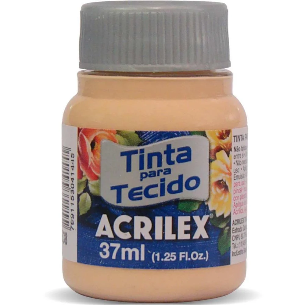 TINTA PARA TECIDO FOSCA 37ML AMARELO PESSEGO ACRILEX (DUZIA) - imagem 2