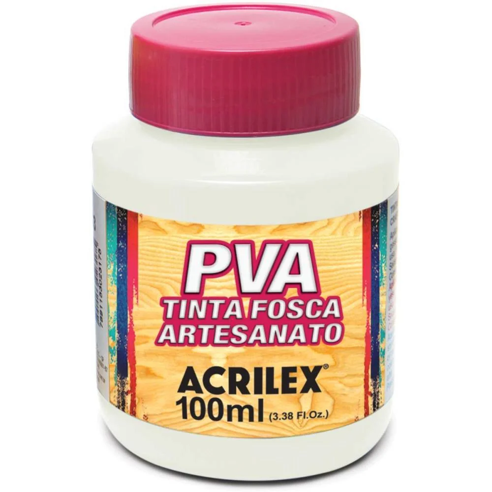 TINTA PVA 100ML. BRANCO ACRILEX (PCT.C/06) - imagem 2