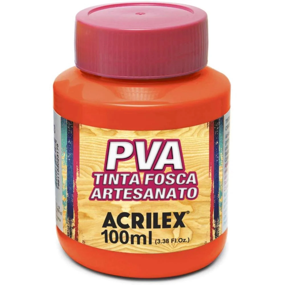 TINTA PVA 100ML. LARANJA ACRILEX (PCT.C/06) - imagem 2