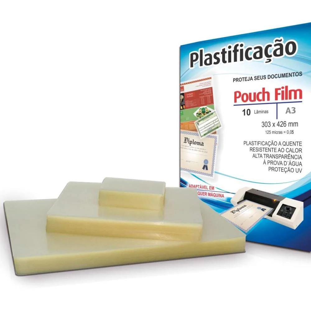 PLASTICO PARA PLASTIFICACAO POUCH FILM A3 303X426MM 0,05 MARES (CONJ/10) - imagem 4