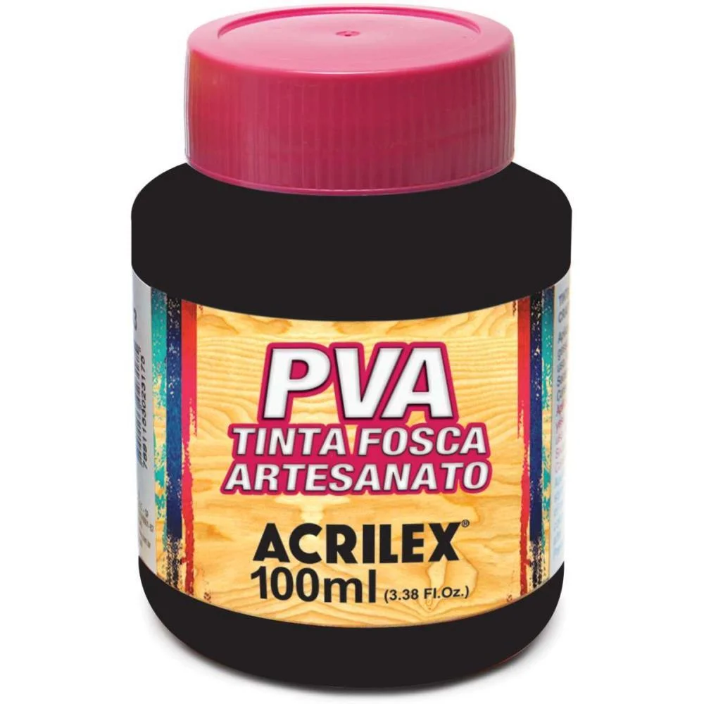 TINTA PVA 100ML. PRETO ACRILEX (PCT.C/06) - imagem 3