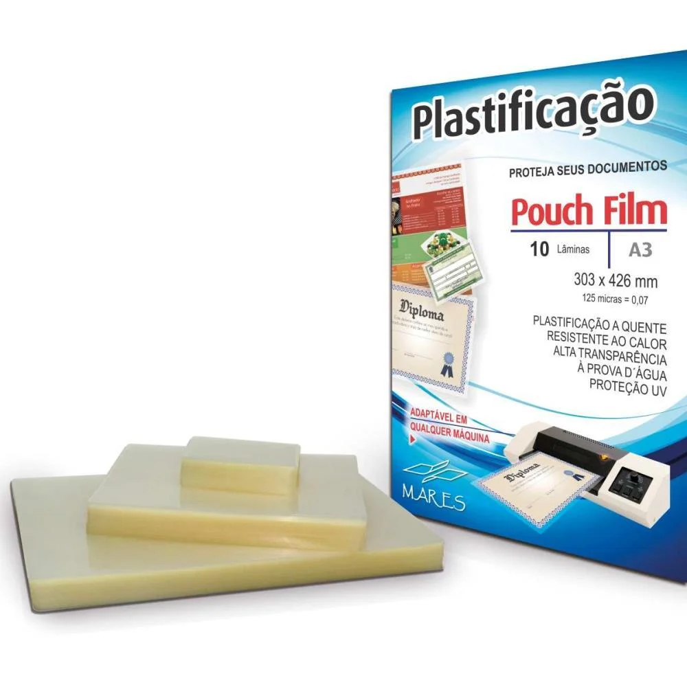 PLASTICO PARA PLASTIFICACAO POUCH FILM A3 303X426MM 0,07 MARES (CONJ/10) - imagem 3