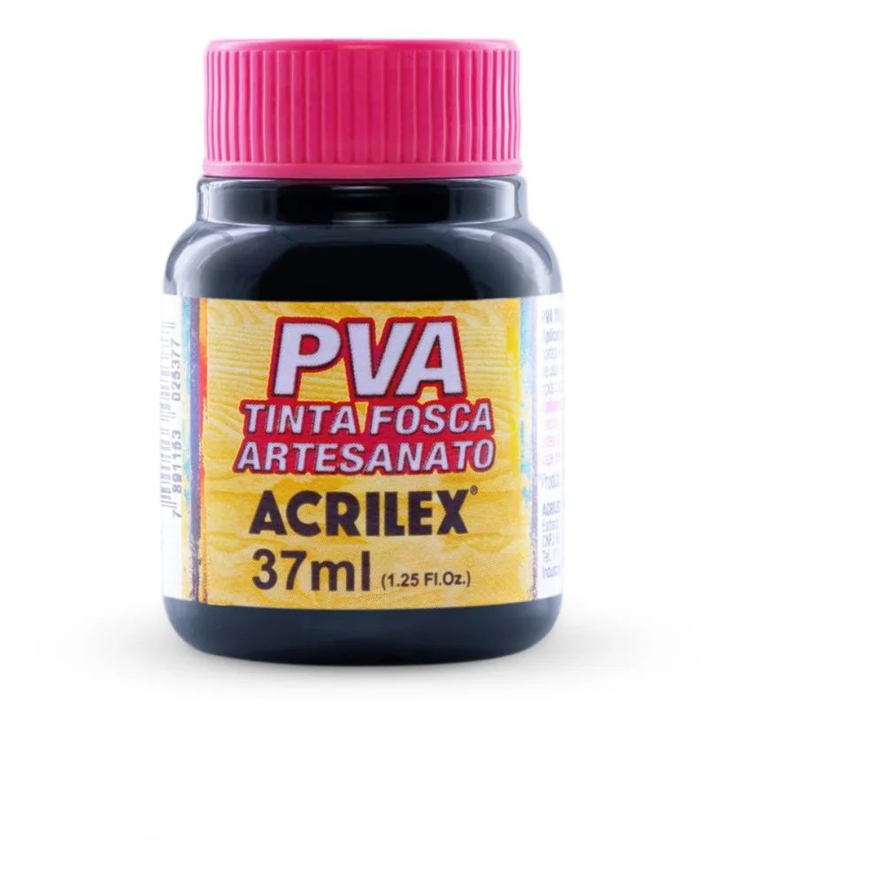 TINTA PVA 37ML. PRETO ACRILEX (CX.C/12) - imagem 2
