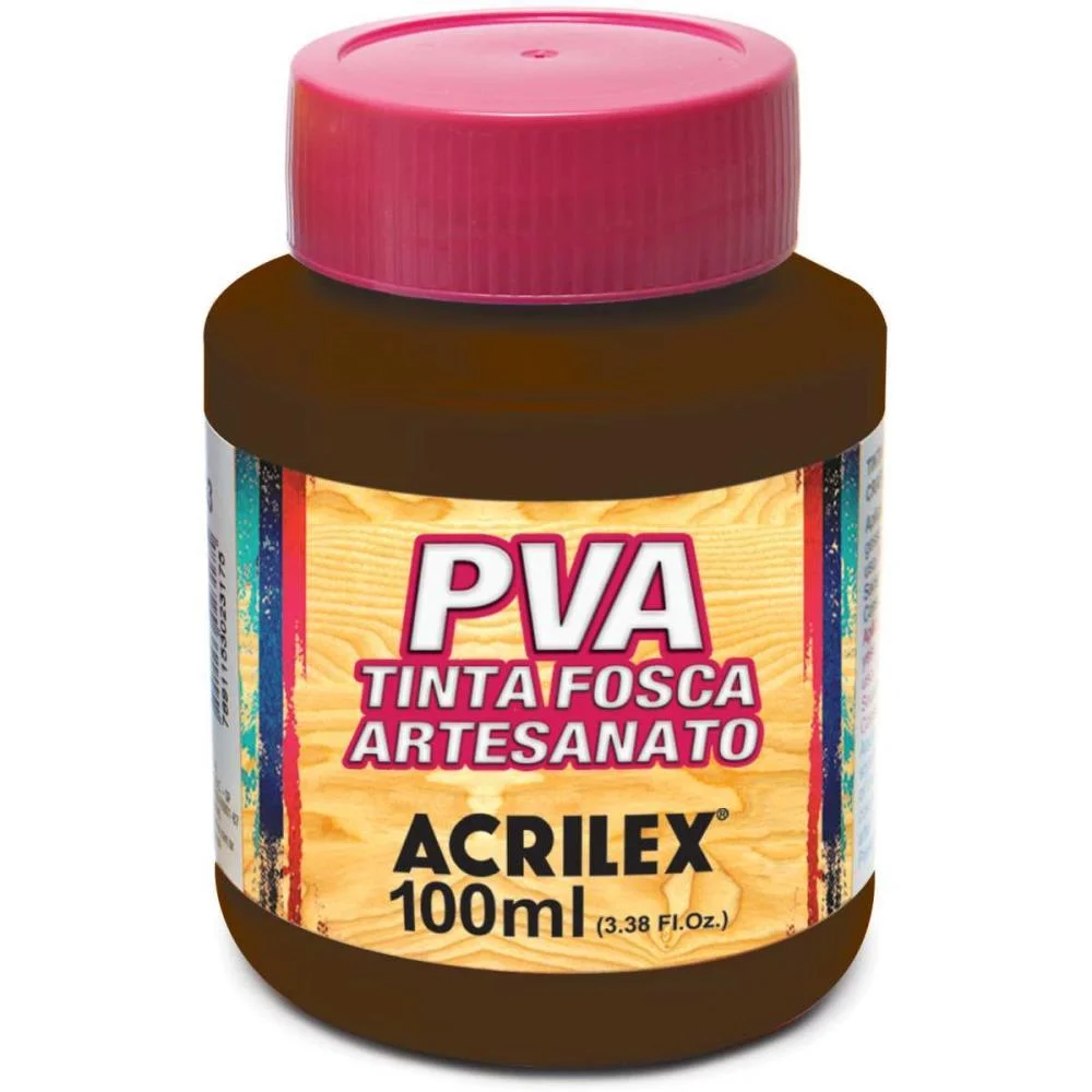 TINTA PVA 100ML. MARROM ESCURO ACRILEX (PCT.C/06) - imagem 3