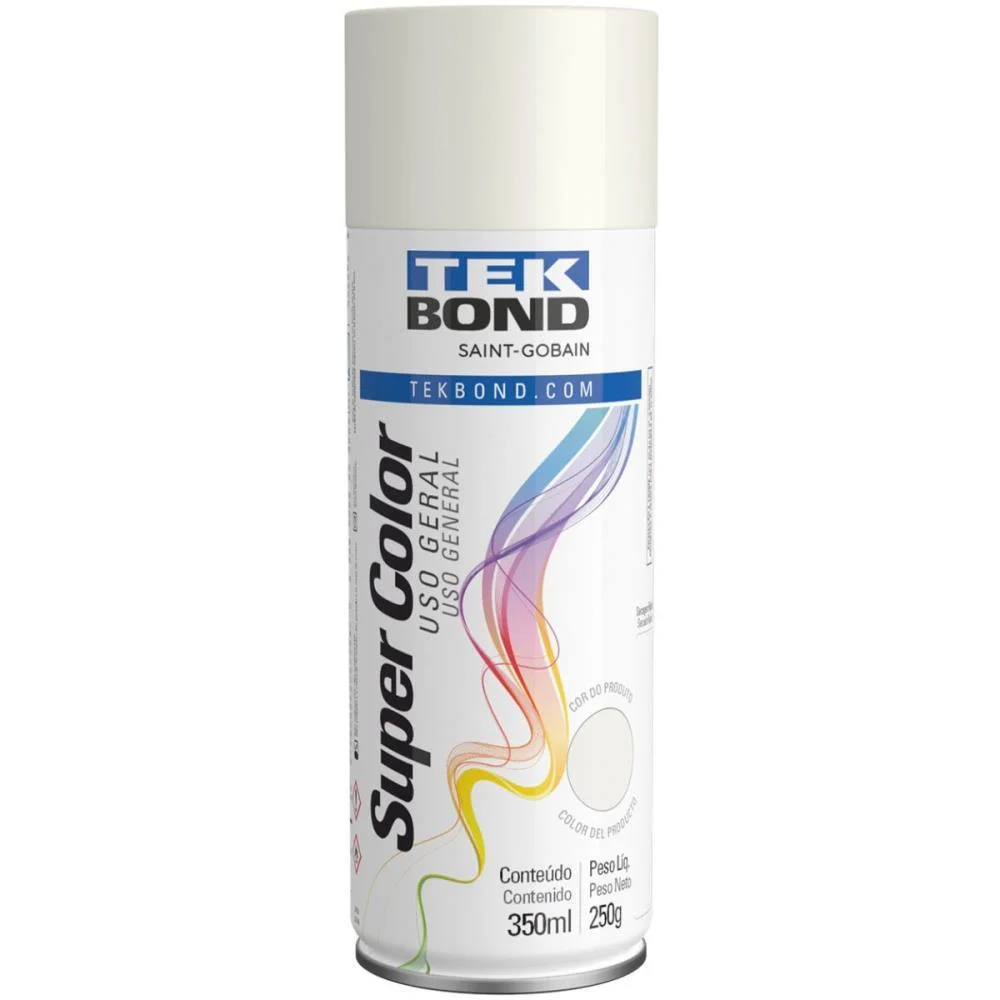 TINTA SPRAY BRANCO BRILHANTE 350ML/250G TEKBOND (UNIDADE) - imagem 3