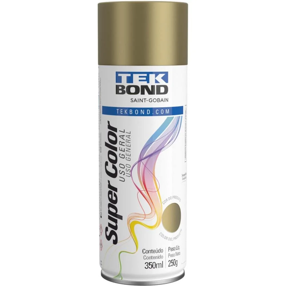 TINTA SPRAY DOURADO 350ML/250G TEKBOND (UNIDADE) - imagem 3