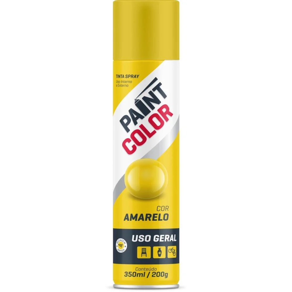 TINTA SPRAY PAINTCOLOR 350ML AMARELO 200G BASTON (UNIDADE) - imagem 3