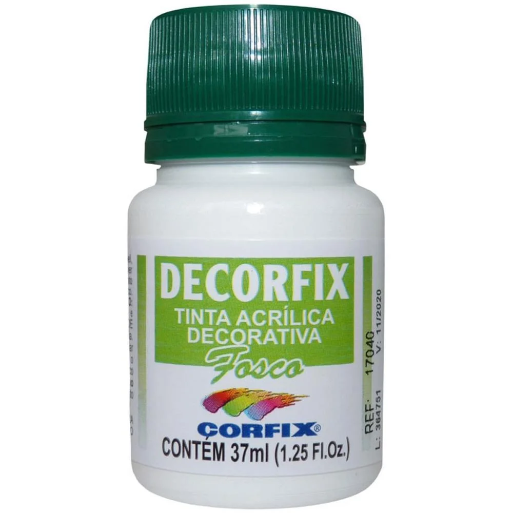 TINTA ACRILICA DECORFIX FOSCA 37ML BRANCO CORFIX (CX.C/06) - imagem 2
