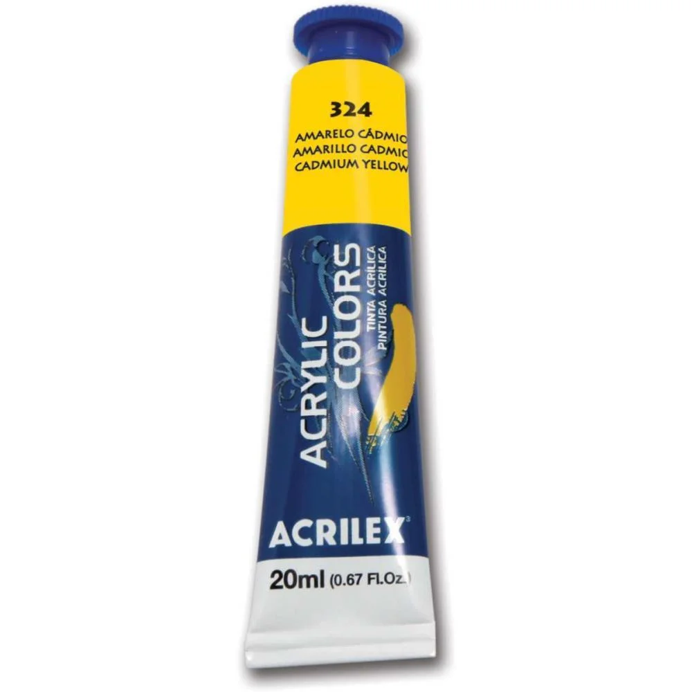 TINTA ACRILICA ACRYLIC COLORS 20ML AMARELO CA ACRILEX (CX.C/06) - imagem 3