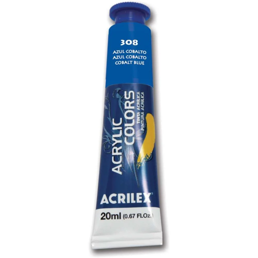 TINTA ACRILICA ACRYLIC COLORS 20ML AZUL COBAL ACRILEX (CX.C/06) - imagem 2