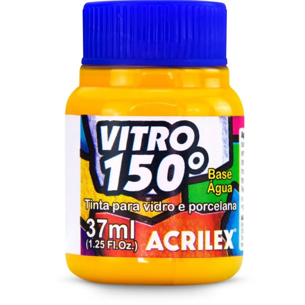 TINTA VITRAL VITRO 150 37ML AMARELO OURO ACRILEX (CX.C/06) - imagem 2