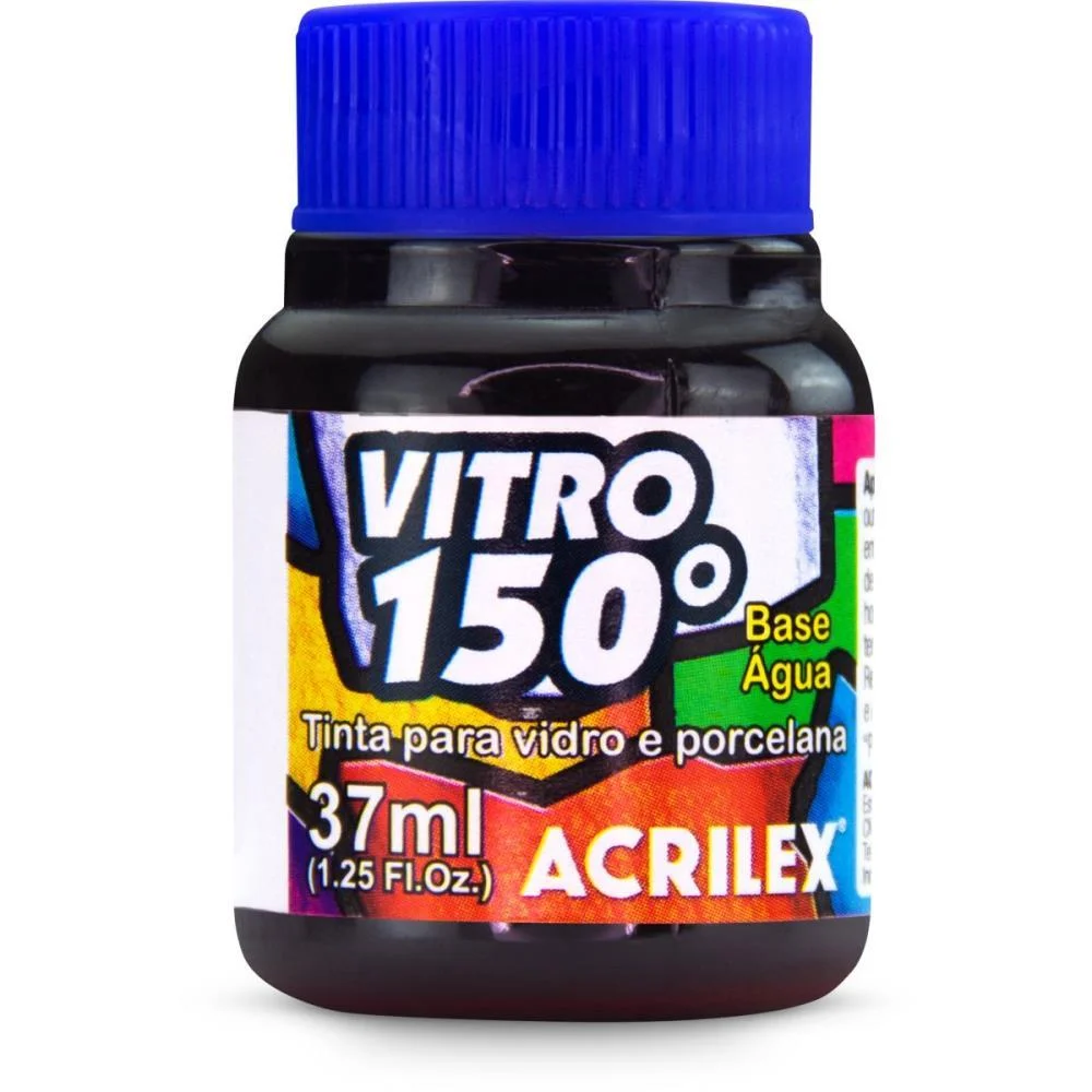 TINTA VITRAL VITRO 150 37ML MARROM ESCURO ACRILEX (CX.C/06) - imagem 3