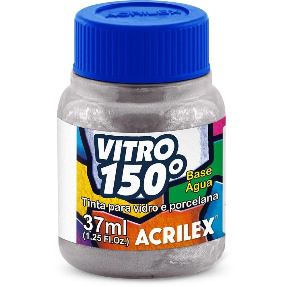 TINTA VITRAL VITRO 150 37ML PRATA ACRILEX (CX.C/06) - imagem 3