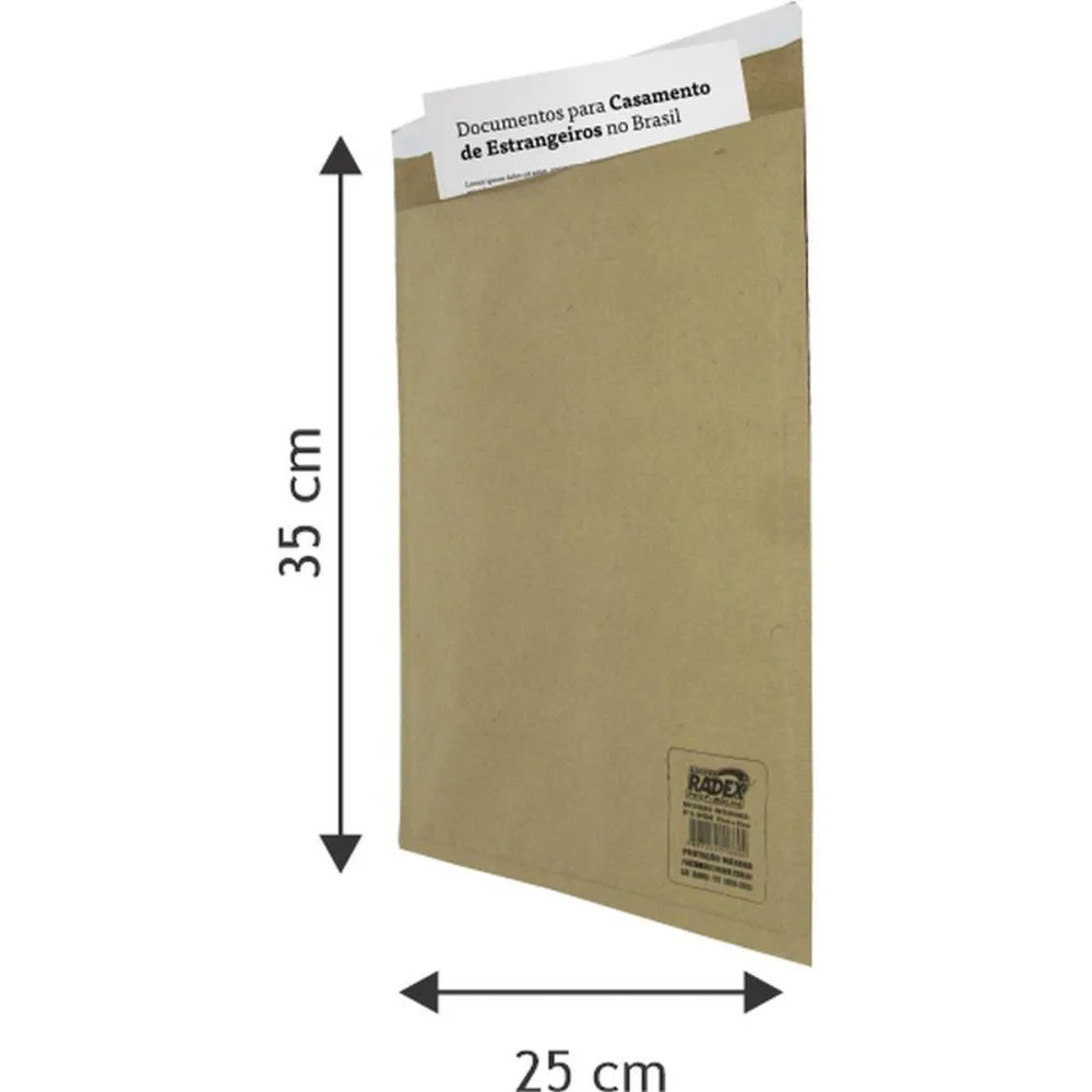 ENVELOPE BOLHA POSTBOLHA PAPEL KRAFT N8 25X35 RADEX (PCT.C/05) - imagem 2