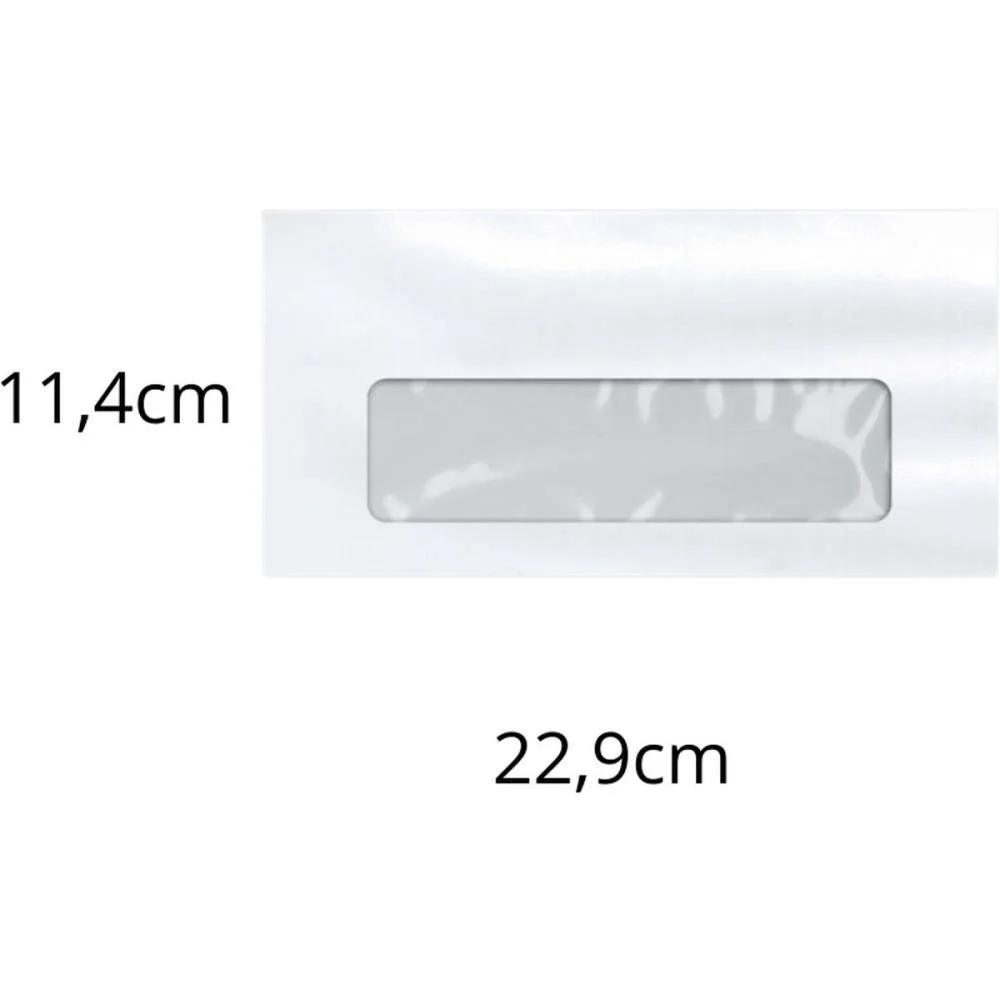 ENVELOPE OFICIO 114X229 75G. BRANCO COM JANELA SCRITY (CX.C/1000) - imagem 3