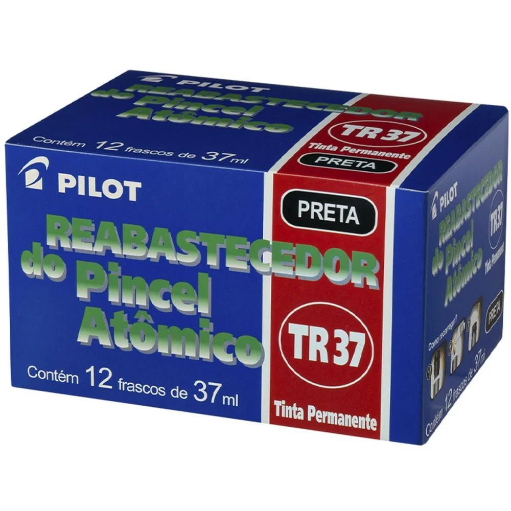 TINTA MARCADOR PERMANENTE REABASTECEDOR 037ML PRETO PILOT (CX.C/12) - imagem 4