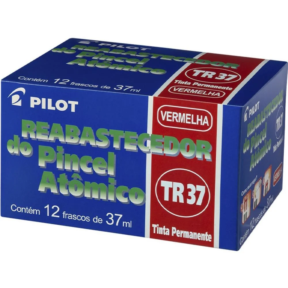 TINTA MARCADOR PERMANENTE REABASTECEDOR 037ML VERMELHO PILOT (CX.C/12) - imagem 4