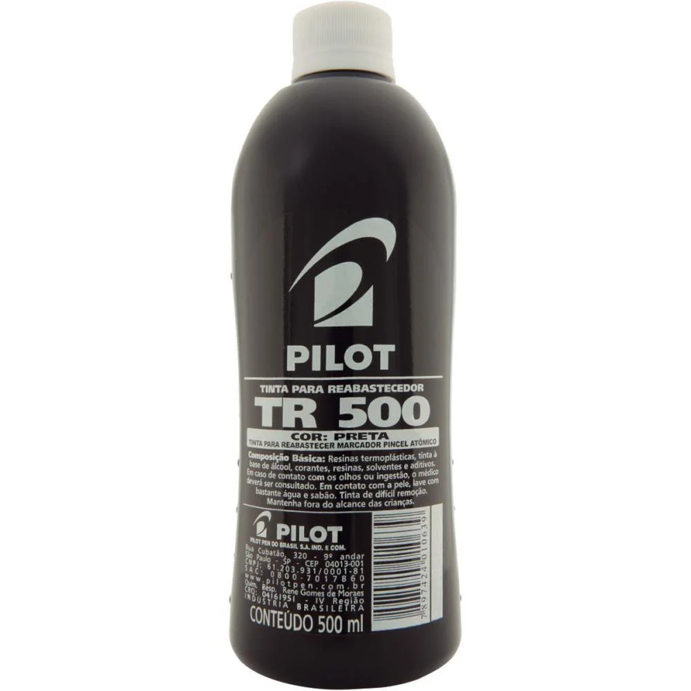 TINTA MARCADOR PERMANENTE REABASTECEDOR 500ML PRETO PILOT (UNIDADE) - imagem 2