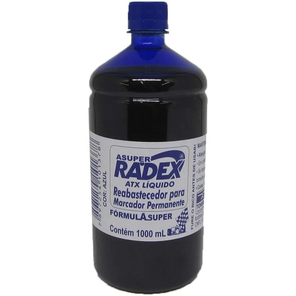 TINTA MARCADOR PERMANENTE REABASTECEDOR 1000ML AZUL RADEX (UNIDADE) - imagem 3