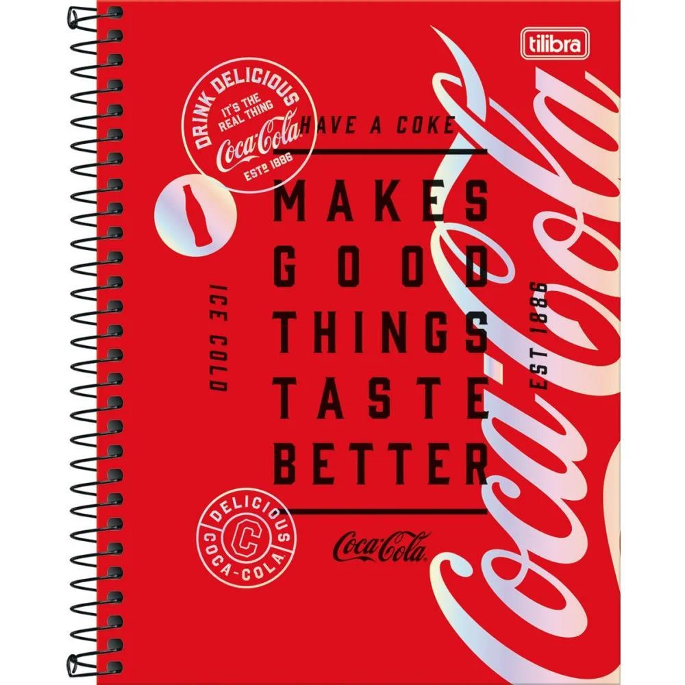 CADERNO 10X1 CP.DURA COLEGIAL COCA COLA 160FLS TILIBRA (PCT.C/04) - imagem 5