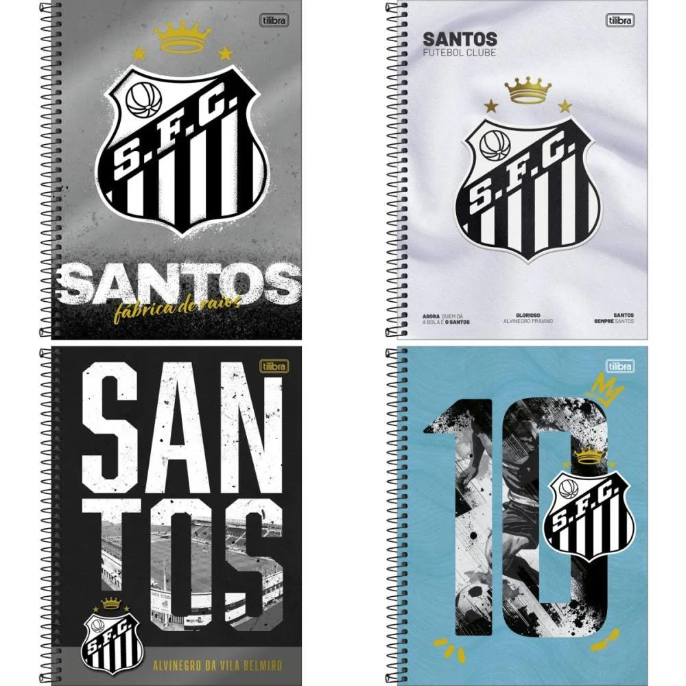 CADERNO 10X1 CAPA DURA SANTOS 160FLS TILIBRA (PCT.C/04) - imagem 4
