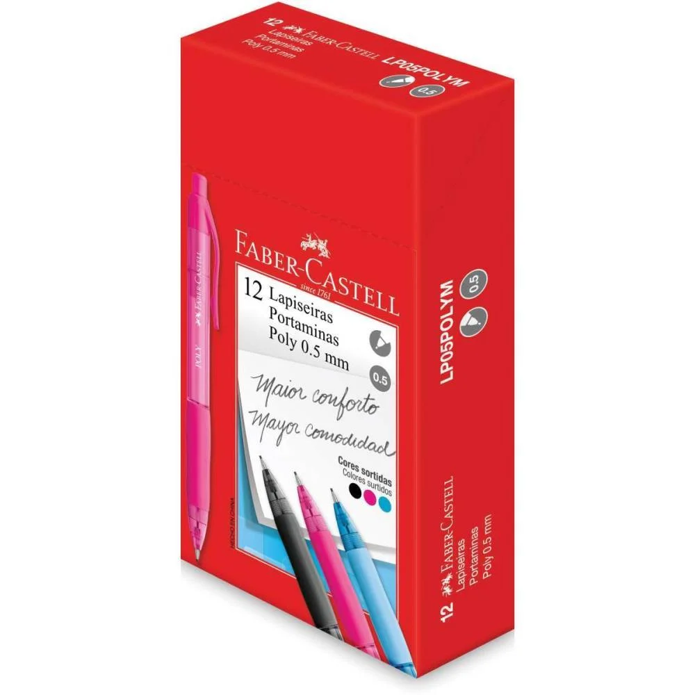 LAPISEIRA 0.5MM POLY MIX (S) FABER-CASTELL (CX.C/12) - imagem 4