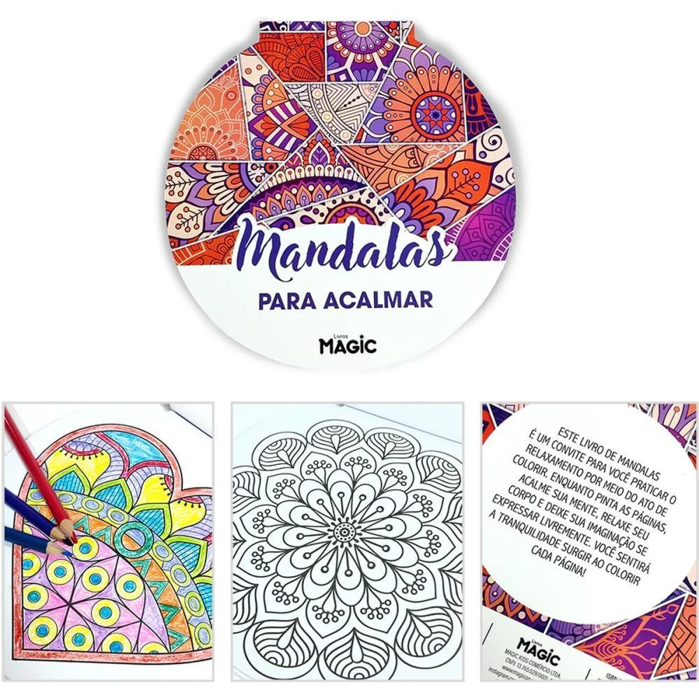 LIVRO DE COLORIR MANDALAS PARA ACALMAR 24PGS MAGIC KIDS (UNIDADE) - imagem 4