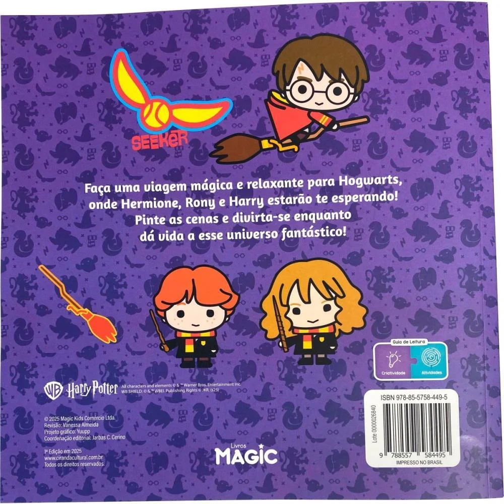 LIVRO DE COLORIR HARRY POTTER FLUFFY E COZY 48P MAGIC KIDS (UNIDADE) - imagem 5