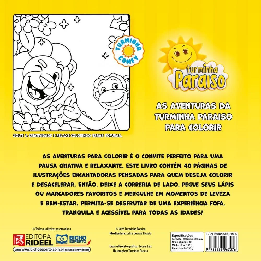 LIVRO DE COLORIR TURMINHA PARAISO CD 40PGS ESP BICHO ESPERTO (UNIDADE) - imagem 6