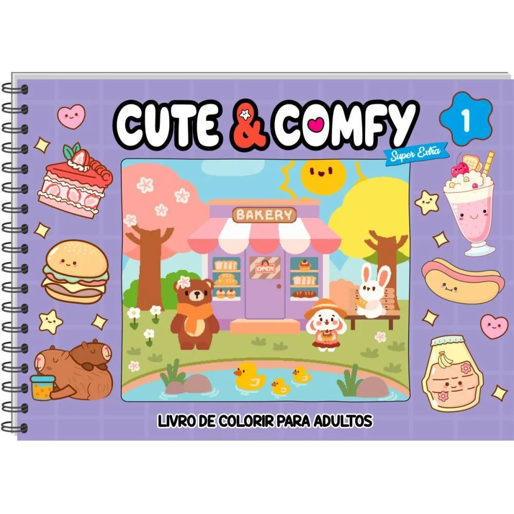 LIVRO DE COLORIR CUTE E COMFY ED 01 CD ESPIRAL ONLINE EDITORA (UNIDADE) - imagem 2