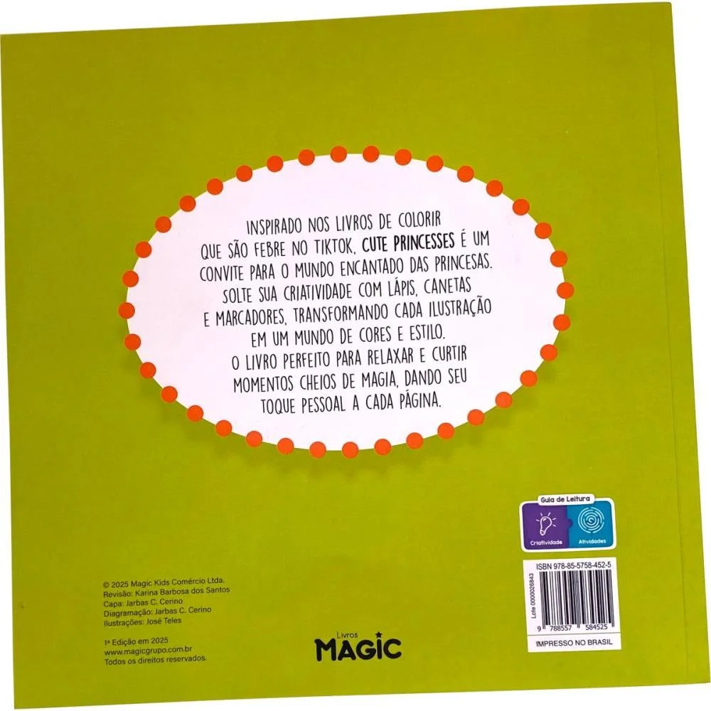 LIVRO DE COLORIR CUTE PRINCESSES 48PGS 24X24 MAGIC KIDS (UNIDADE) - imagem 5