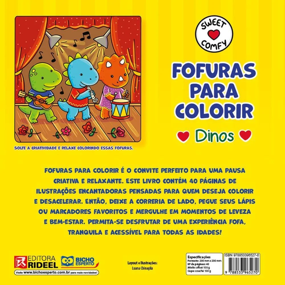 LIVRO DE COLORIR FOFURAS DINOS CD 40PGS ESPIRAL BICHO ESPERTO (UNIDADE) - imagem 6