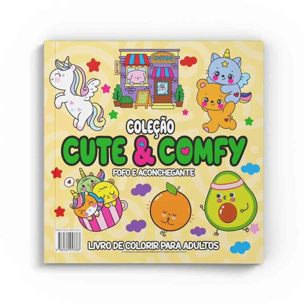 LIVRO DE COLORIR CUTE E COMFY C/12CANETAS ONLINE EDITORA (UNIDADE) - imagem 3