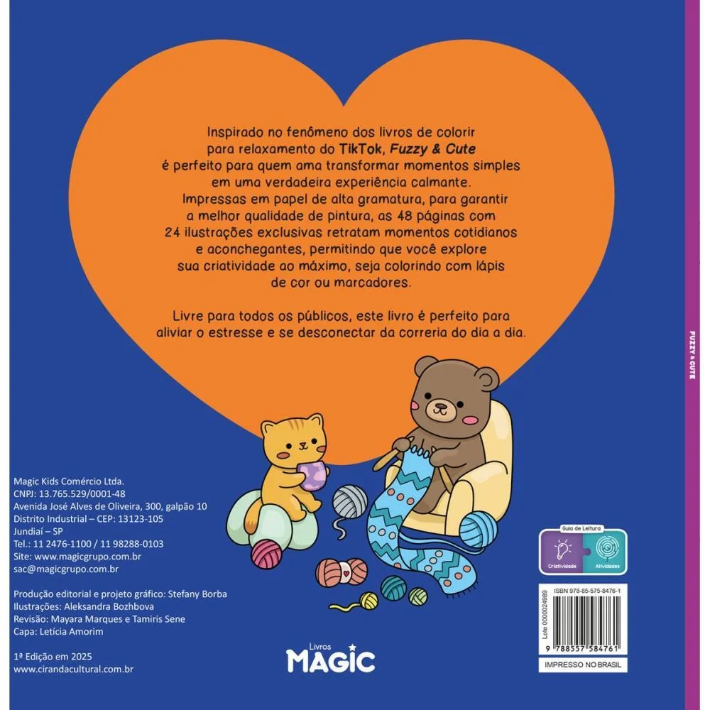 LIVRO DE COLORIR COMFY FUZZY E CUTE 48PG 180G MAGIC KIDS (UNIDADE) - imagem 4