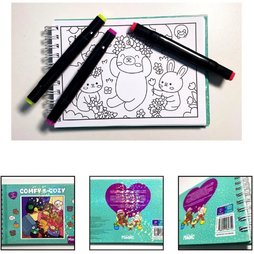 LIVRO DE COLORIR COMFY E COZY 96P ESP C.D. 180G MAGIC KIDS (UNIDADE) - imagem 3