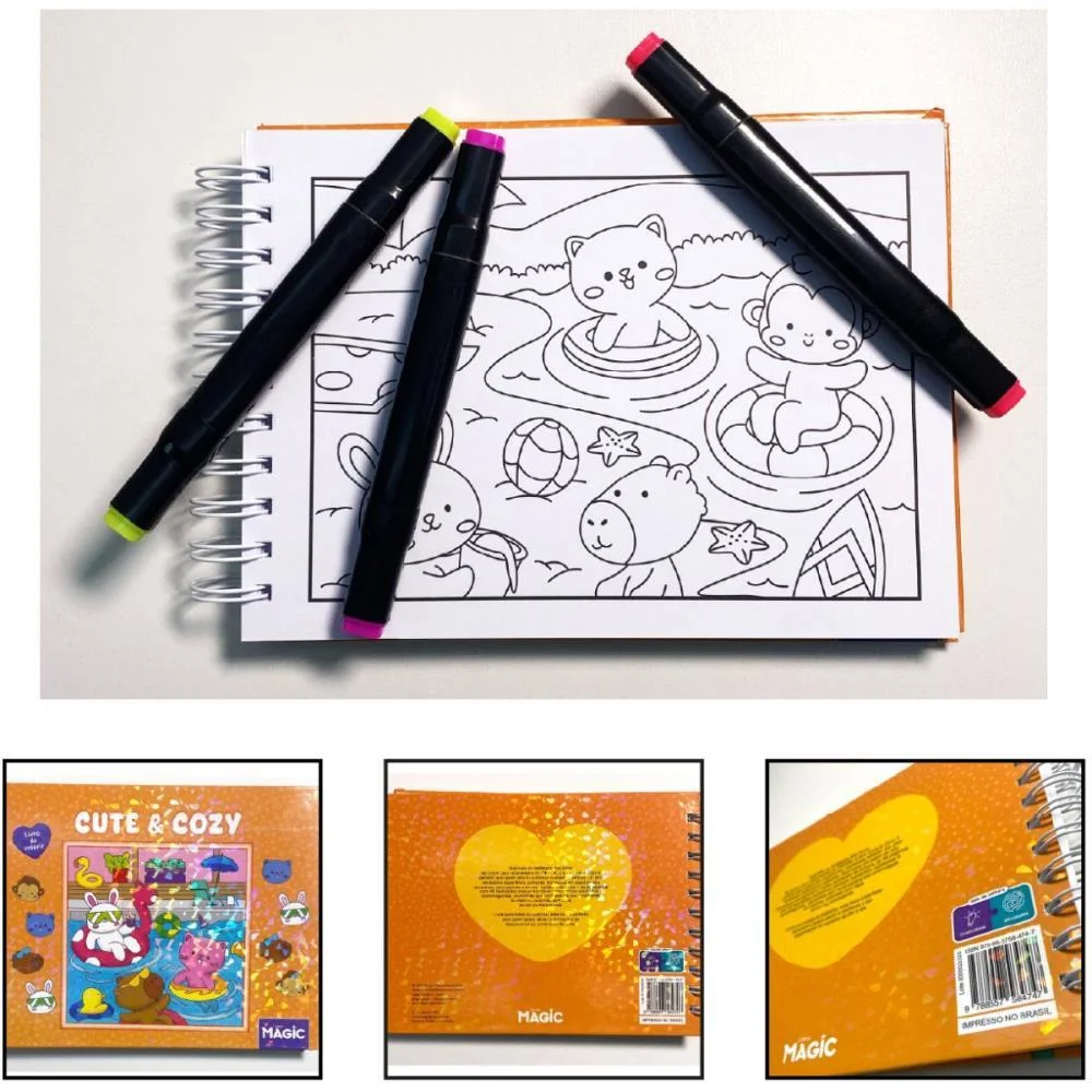 LIVRO DE COLORIR CUTE E COZY 96P ESP C.D. 180G MAGIC KIDS (UNIDADE) - imagem 4