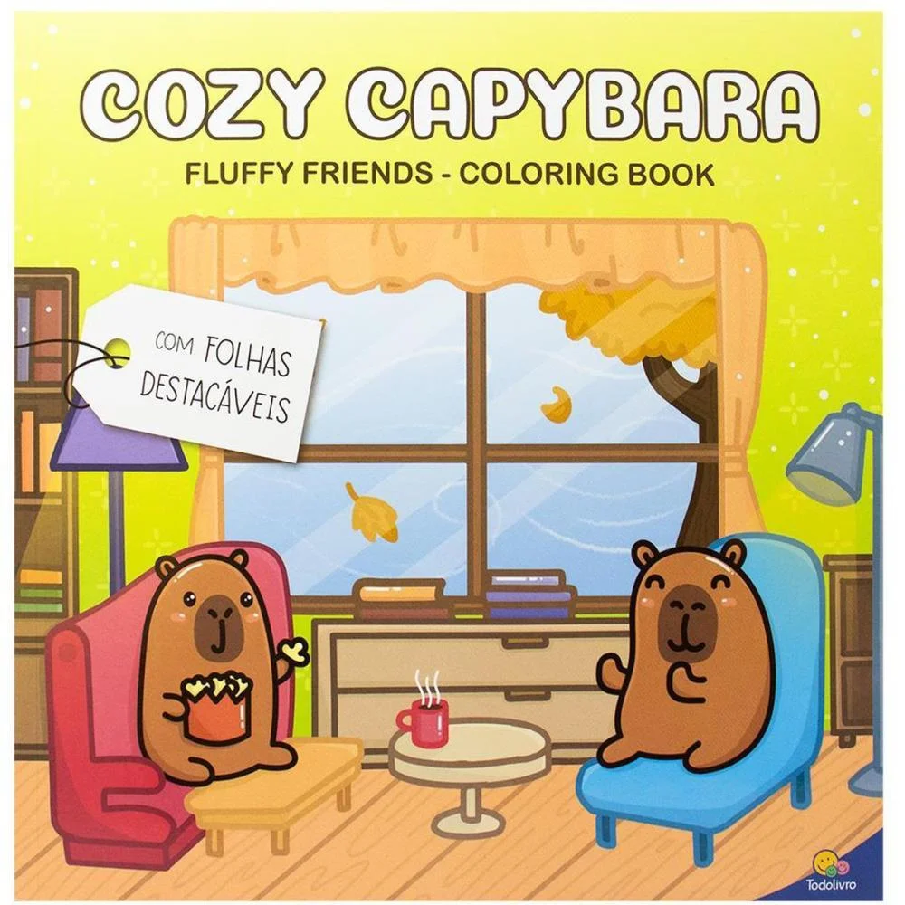 LIVRO DE COLORIR COZY CAPYBARA 25X25CM 24PG TODOLIVRO (UNIDADE) - imagem 4