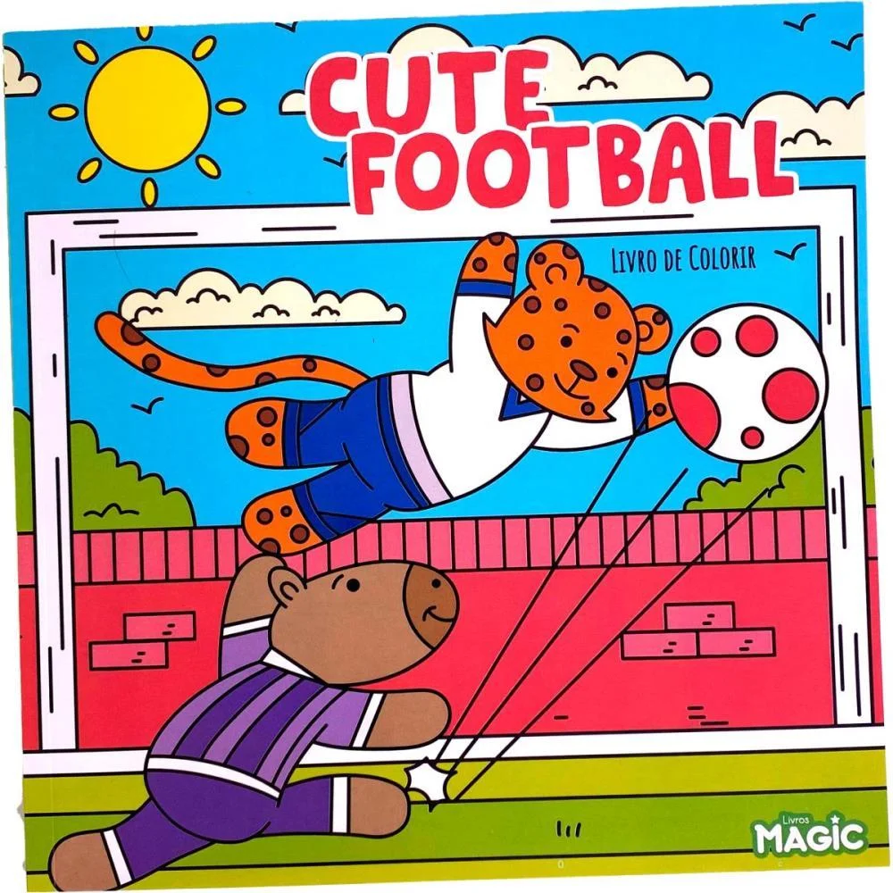 LIVRO DE COLORIR CUTE FOOTBALL 48PGS 24X24 MAGIC KIDS (UNIDADE) - imagem 2