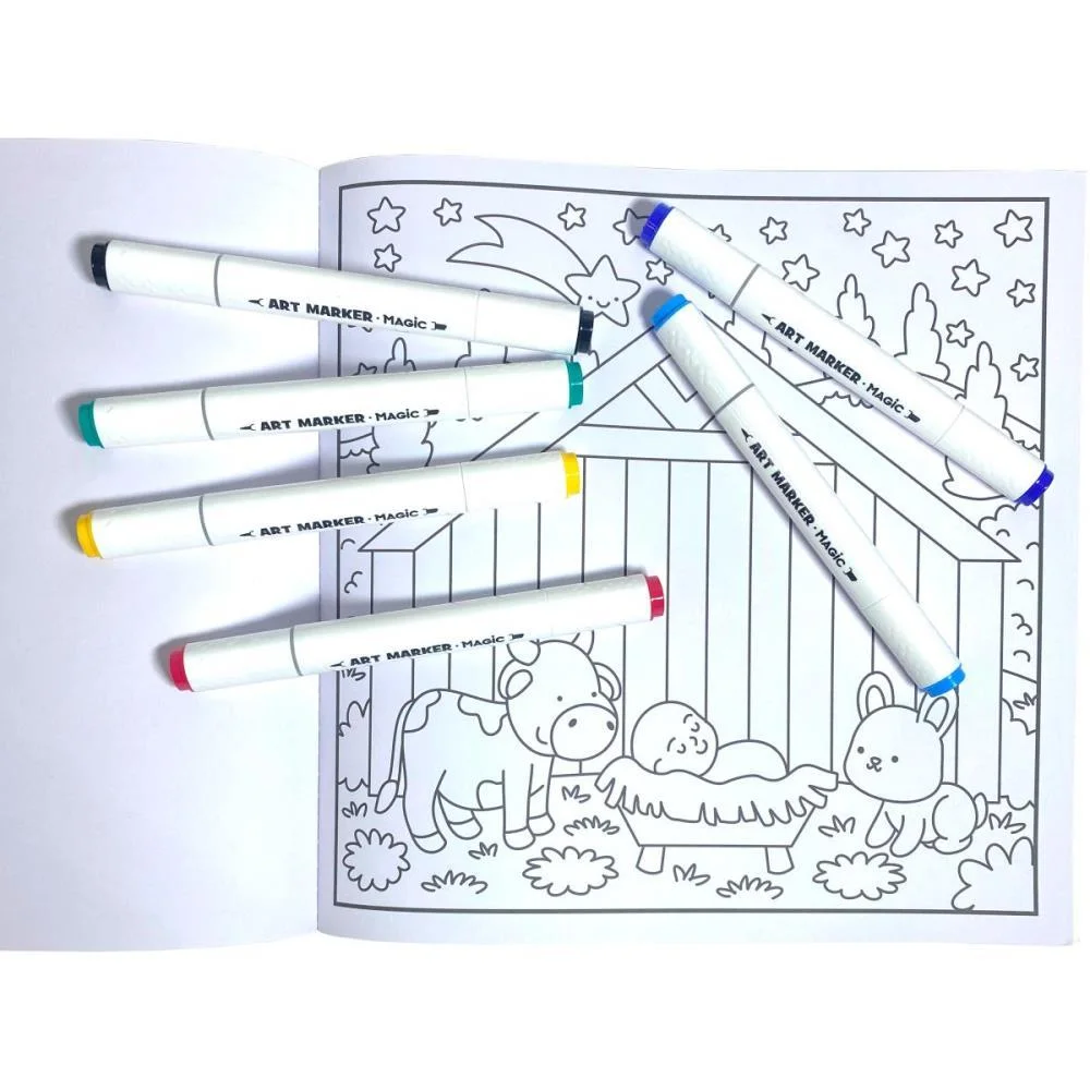 LIVRO DE COLORIR FLUFFY AND BIBLICAL C/6CANETIN MAGIC KIDS (UNIDADE) - imagem 3